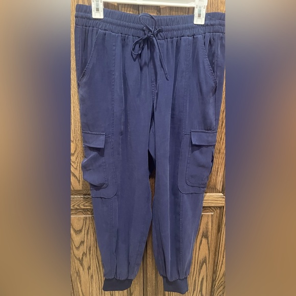 INC International Concepts Cargo Jogger Pants Women PL Utility Navy Blue - Picture 1 of 5
